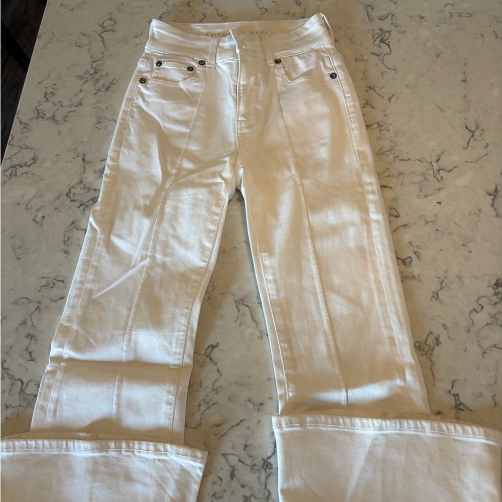 American Eagle Outfitters Flare White Jeans